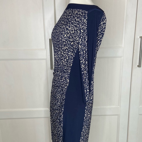 Lauren Ralph Lauren Navy Leopard Print Dress sz 10 - Picture 3 of 8